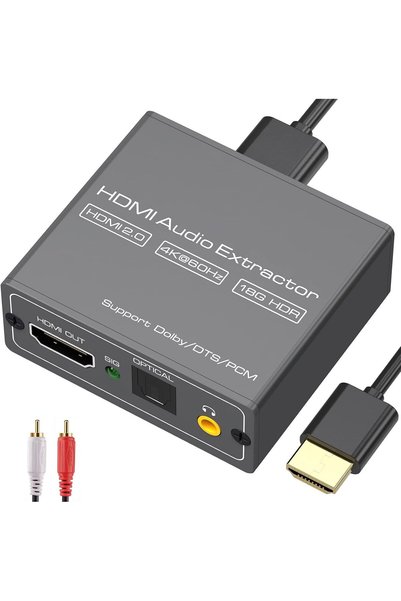 MAKINGTEC محول HDMI 4K 60Hz لاستخراج الصوت وتحويله إلى بصري و3.5 مم AUX، يدعم...