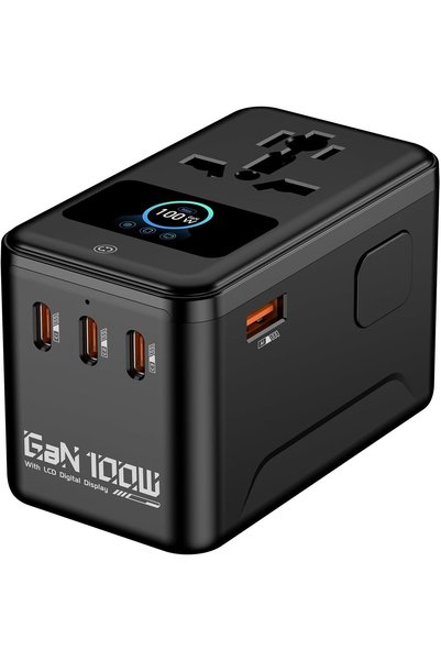 NECOMI محول سفر عالمي GaN بقوة 100 واط، شاحن دولي