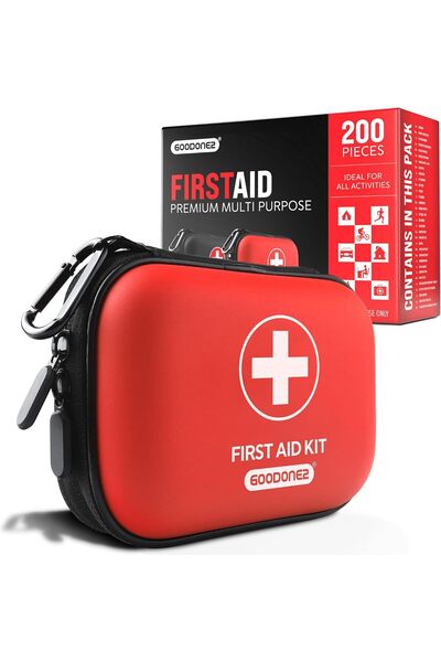 GOODONE2 200-Pcs First Aid Kit Clean, Treat, Protect Minor Cuts, Scrapes. Hom...