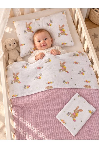 Fulya Tuhafiye مجموعة بطانيات أطفال من Ftbabycollection مزدوجة الجوانب من قما...
