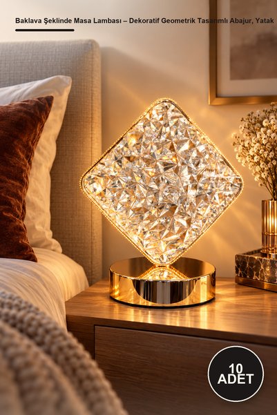 Yenilig 10 Pieces Diamond-Shaped Table Lamp – Decorative Geometric Design Lam...