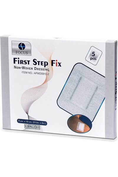 First Step Fix Non-Woven Adhesive Wound Dressing 5 Pieces, 10 cm Length X 9 c...