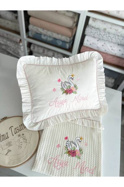 EsimaTasarım 35x45 Yastık Kılıfı ve 95x115 Pike İşlemeli