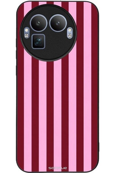 Sonique Σειρά Stripe Stories Θήκη για Realme GT 8 Pro 5G Ριγέ Ροζ - Κόκκινο