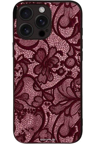 Sonique Θήκη Σειράς Diva για Apple iPhone 16 Pro Max Μπορντό Δαντέλα