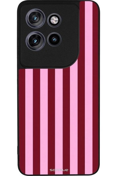 Sonique Σειρά Stripe Stories Θήκη για Motorola Edge 60 Neo 5G Ριγέ Ροζ - Κόκκινο