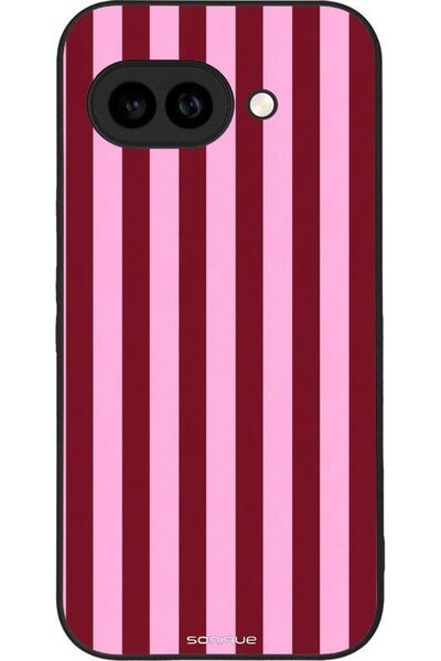 Sonique Σειρά Stripe Stories Θήκη για Google Pixel 9a 5G Ριγέ Ροζ - Κόκκινο