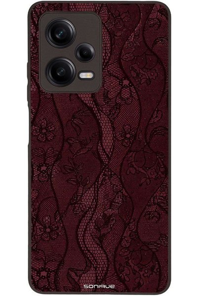 Sonique Θήκη Σειράς Diva για Xiaomi Redmi Note 12 Pro 5G Βουργουνδί Ροζ Δαντέλα