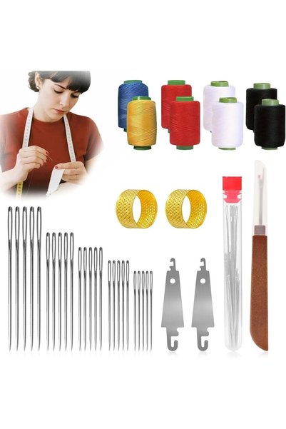 Vellaluna مجموعة إبر خياطة فولاذية كبيرة العين مكونة من 39 قطعة - إبر من الفو...