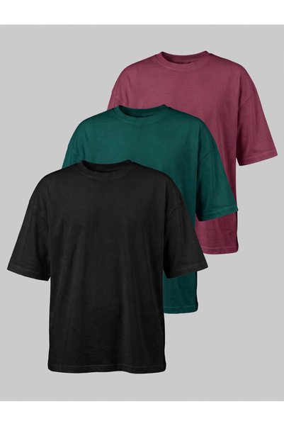 Respire Σετ 3 Unisex Oversized T-shirts, από βαμβάκι κορυφαίας ποιότητας, βασ...