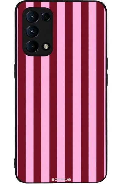 Sonique Σειρά Stripe Stories Θήκη για Oppo Find X3 Lite 5G Ριγέ Ροζ - Κόκκινο