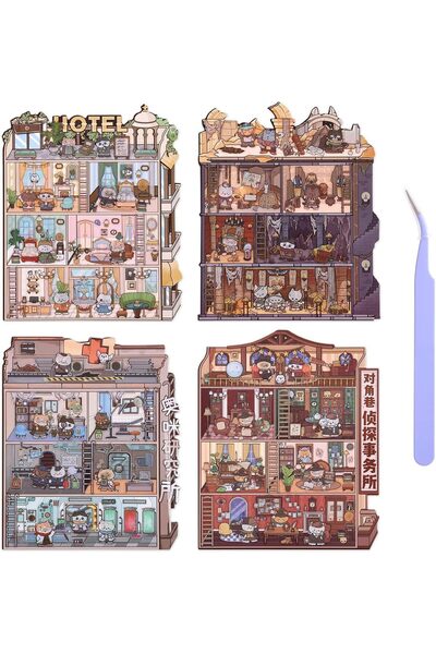 Generic 3D Miniature Scene Stickers for Creative DIY Projects,Scene Sticker B...