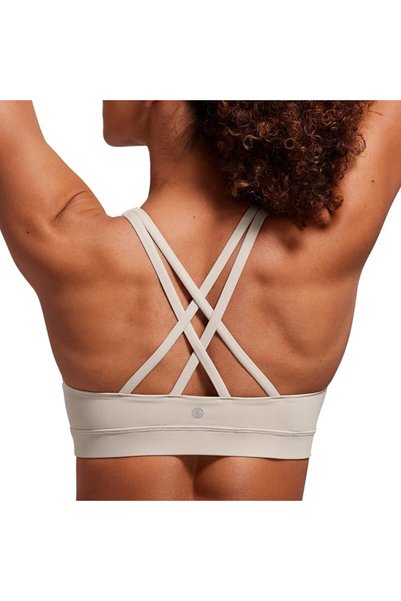 CRZ YOGA حمالة صدر رياضية نسائية بحمالات رفيعة وتصميم متقاطع من الخلف، بدون أ...