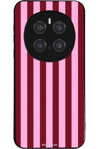 Sonique Σειρά Stripe Stories Θήκη για Honor Magic7 Pro 5G Ριγέ Ροζ - Κόκκινο