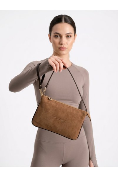 Just Polo Women's Suede Hand and Shoulder Bag 26X16 cm