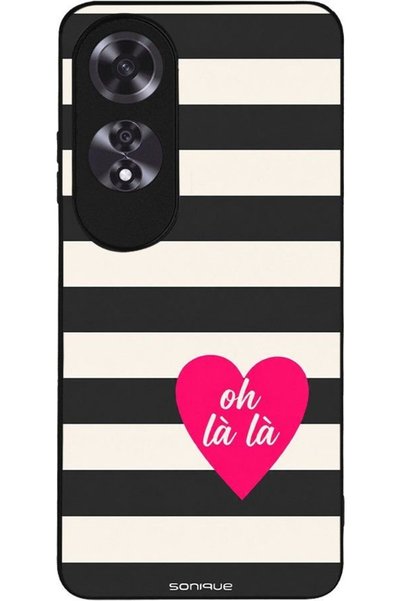 Sonique Σειρά Stripe Stories Θήκη για Oppo A60 Oh La La - Μαύρο