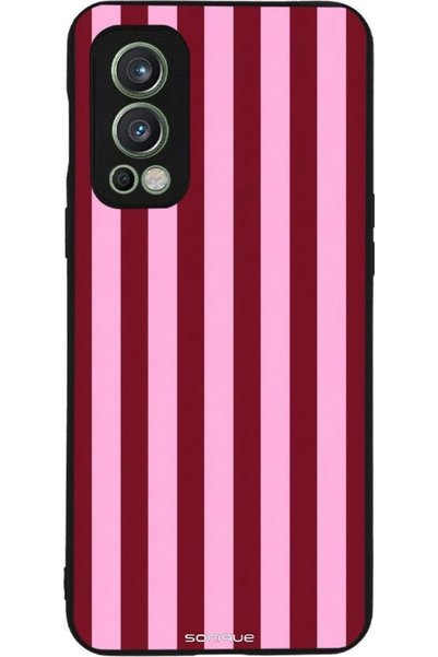 Sonique Σειρά Stripe Stories Θήκη για Oneplus Nord 2 5G Ριγέ Ροζ - Κόκκινο