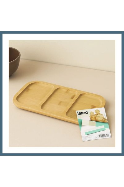 Generic Brand Bamboo 3-Compartment Presentation Tray 25X14 cm Agc