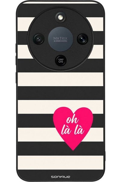 Sonique Σειρά Stripe Stories Θήκη για Honor Magic8 Lite 5G Oh La La - Μαύρο