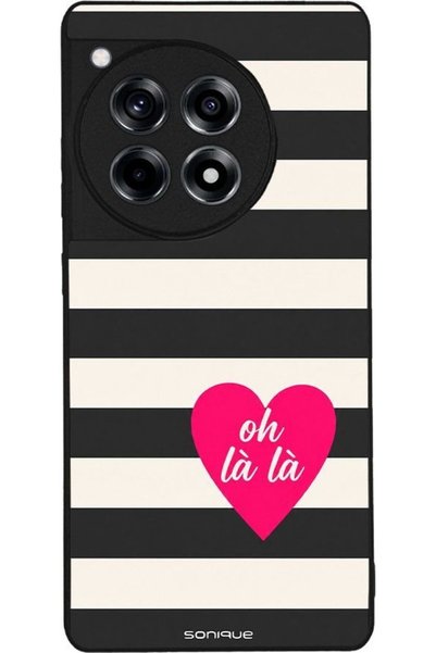 Sonique Σειρά Stripe Stories Θήκη για Oneplus 12R 5G Oh La La - Μαύρο