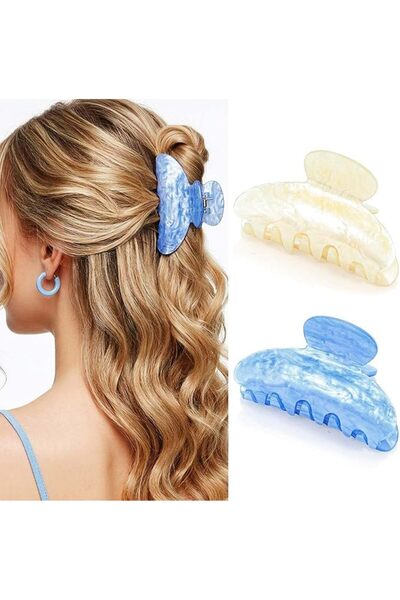Generic 2 PCs Acrylic Claw Clips, Acrylic Hair Clips for Women Medium Cute Cl...