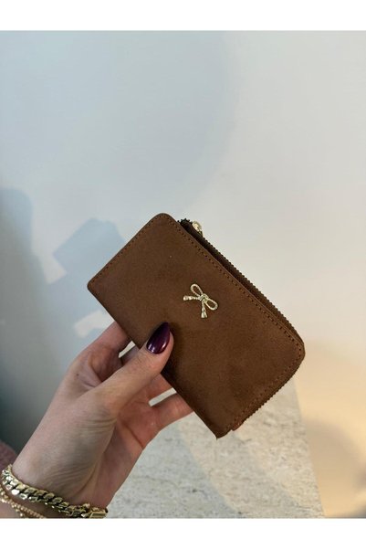 lalettobags محفظة نسائية من الجلد السويدي مع تفاصيل فيونكة