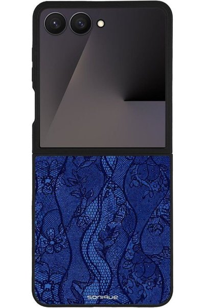 Sonique Θήκη Σειράς Diva για Samsung Galaxy Z Flip 7 Μπλε Δαντέλα