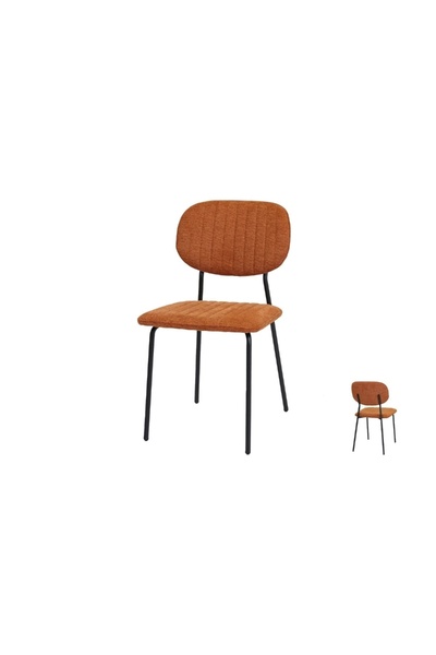 IN HOME STORE كرسي قماش عصري بقاعدة معدنية