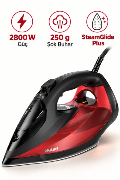 Philips Azur 7000 2800W 250g Şok Buhar SteamGlide Plus Buharlı Ütü Tiftik Mak...
