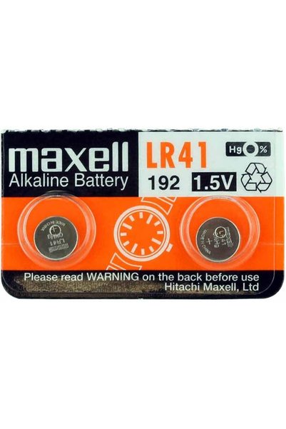 Maxell 2 × بطارية زر قلوية LR41 /192 / AG3 / V3GA بجهد 1.5 فولت