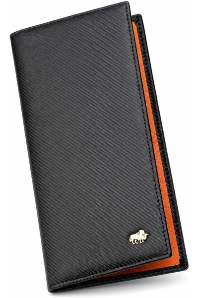 BISON DENIM RFID Bifold Wallets Slim Wallet Real Leather Mens Long Wallet wit...