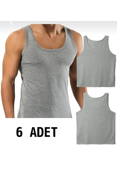 6’LI PAKET %100 PAMUK GRİ ERKEK ATLET