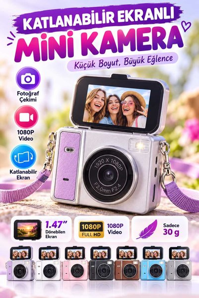 Asfal Mini Dijital Fotoğraf Makinesi ve Retro Mini Kamera Mini Dijital Kamera...