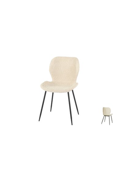 IN HOME STORE Modern Design Single Chair with Beige Fabric Material
