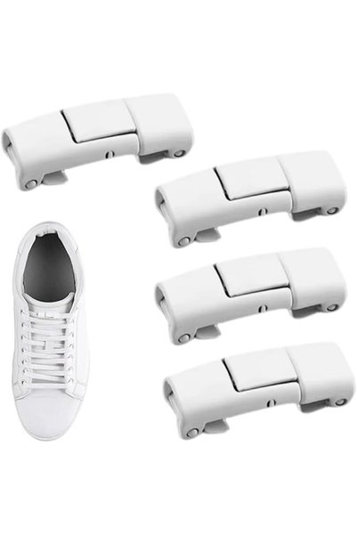 Yelajoy 2 Pairs No Tie Shoelace Buckle, Easy Lock Shoe Lace Clips, Quick Repl...