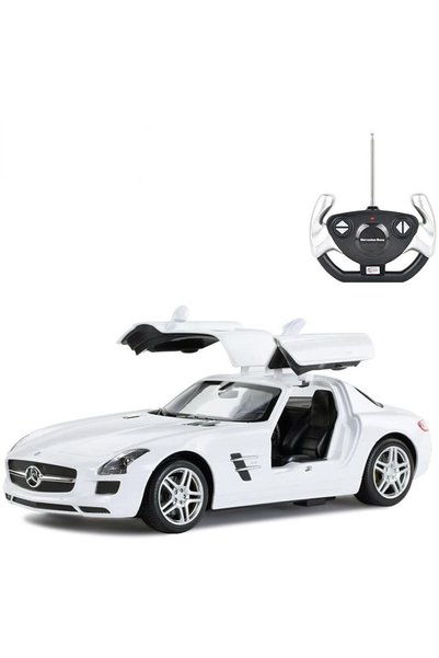 Rastar Masina cu Telecomanda Merces-Benz SLS Alb scara 1 la 14