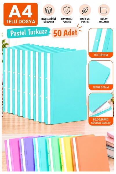 Artlantis Kartoteka sa prstenovima pastelne tirkizne boje A4 50 komada ekonom...