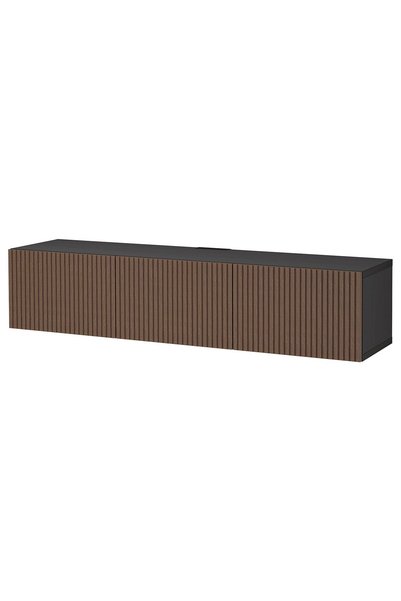 IKEA Venge-Meşe TV Sehpası 180x42x38 cm, 3 Kapaklı, Raflı