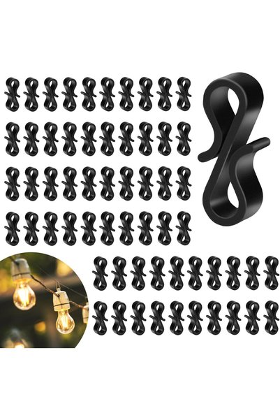 Paporich 120 Pcs Mini Plastic S Gutter Clips, Black Gutter Hooks for Hanging ...