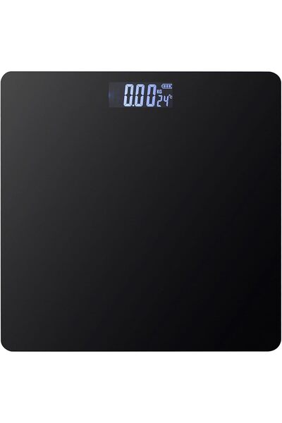 Lawazim ميزان الجسم - أسود - ميزان رقمي يصل إلى 180 كجم/400 رطل بدقة 0.1 كجم،...