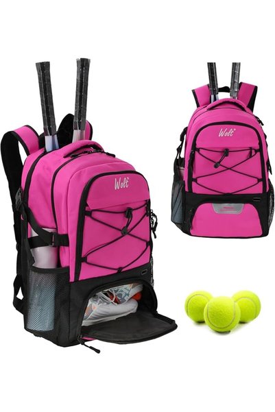 WOLT Tennis Bag Large Tennis Racket Backpack for Women Men, Holds 2 Racquets ...