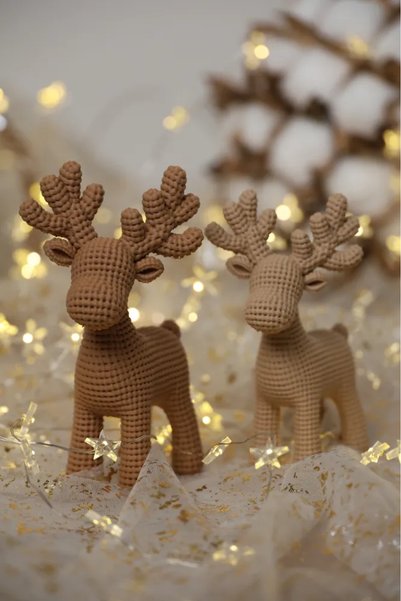 Amber Stüdyo New Year's Deer Decoration 2 Pieces Cozy Home Decoration New Yea...