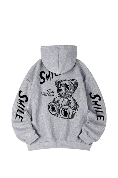 Ryam Mooda Unisex Printed Oversized 3-Thread Hooded Sweatshirt
