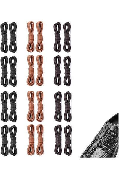 ALMEKAQUZ 12 Pairs Dress Shoes Laces,Business Oxford Shoelaces