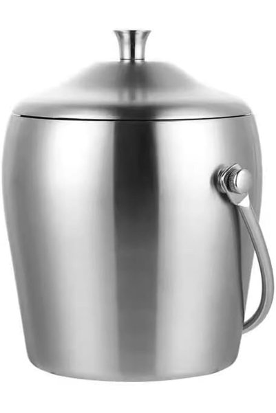 TR TOP RIVER Double-Wall Insulated Ice Bucket Set with Lid, Strainer and Tong...
