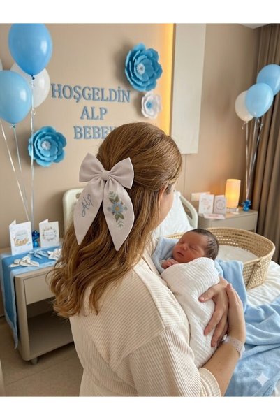 Colorfullkidss Kişiye Özel İsimli Harfli El Yapımı Çiçek Nakışlı Lohusa Anne ...