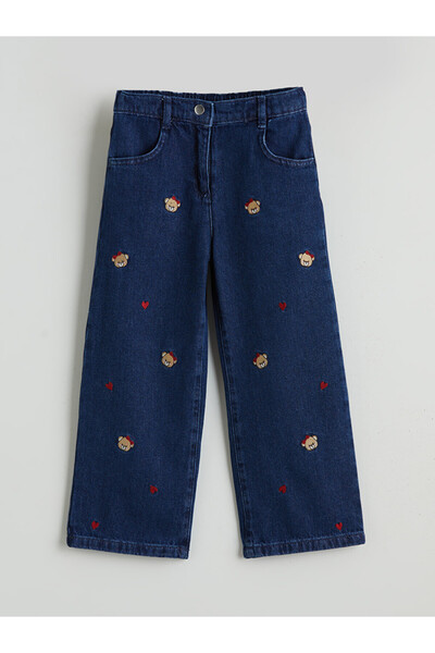 LC Waikiki Lcw Kidsteddy Embroidered Girls' Jean Pants