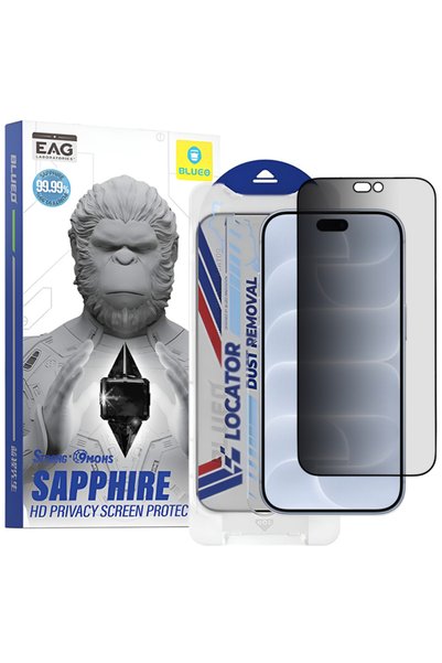 BLUEO Folie de protectie Ecran Privacy Premium Sapphire Applicator pentru App...