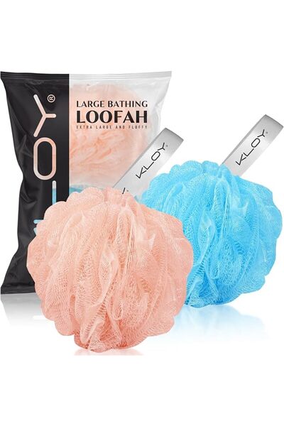 KLOY Large Bath Loofah Sponge Scrubber Exfoliator for High Lather Cleansing (...