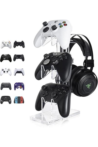 GENERAL Toriseek Universal 3 Tier Controller Holder and Headset Stand for PS4...